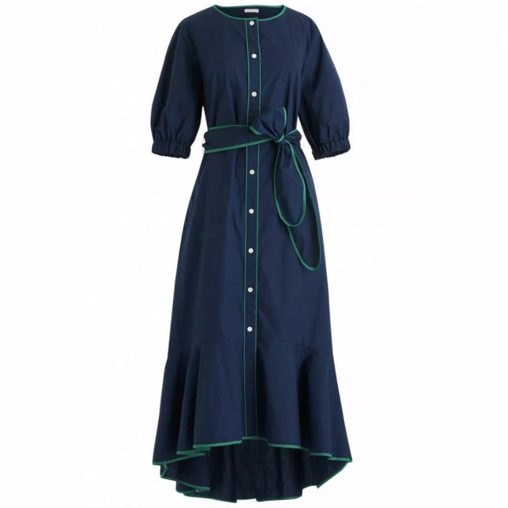 J.Crew Tipped Cotton Poplin Dress